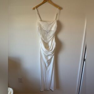 Showpo White Lace Wedding Dress